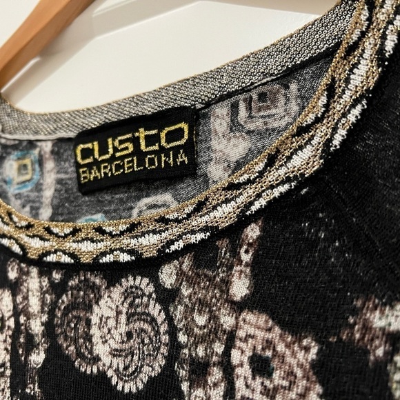 Vintage Custo Barcelona Metallic Grande Jewel Sweater Wool Lightweight / Med - Picture 3 of 12